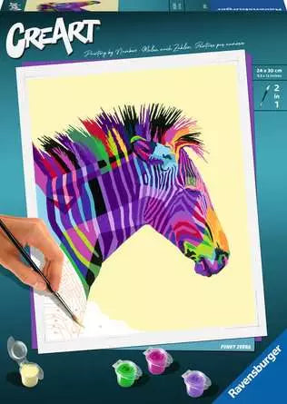 CreArt Paint By Numbers - Funky Zebra