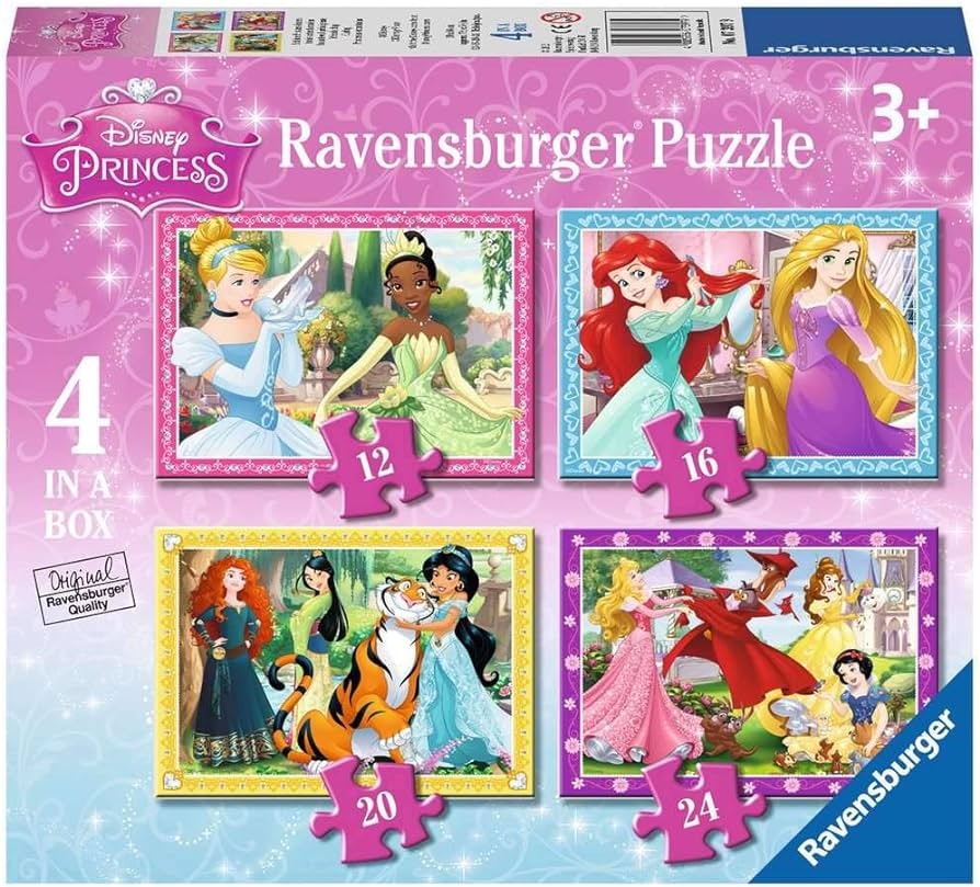Disney Princess 4 in a Box 12/16/20/24pc Puzzles Ravensburger 7397