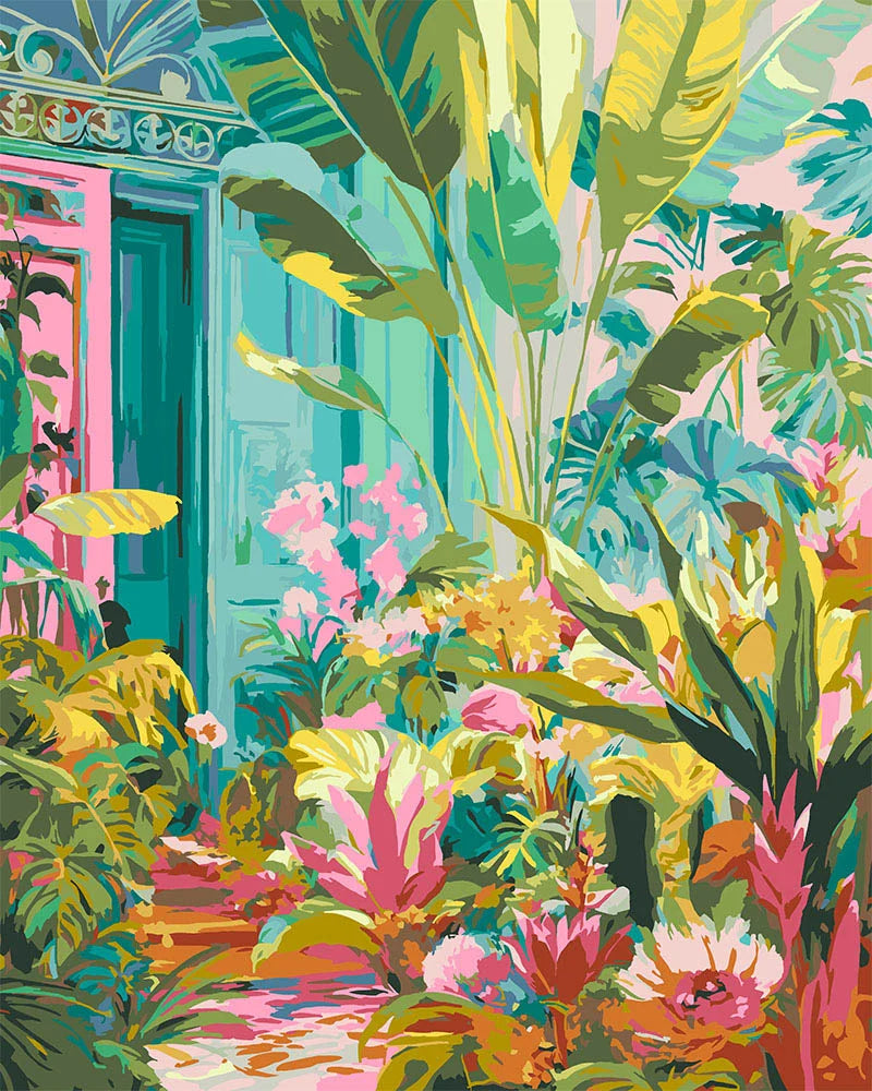 Paint By Numbers Tropical Doorway Rolled Canvas