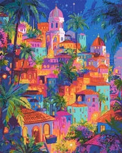Paint By Numbers Dream Tropical City Rolled Canvas