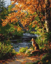 Paint By Numbers Red Fox By River Rolled Canvas