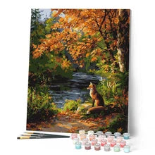 Paint By Numbers Red Fox By River Rolled Canvas