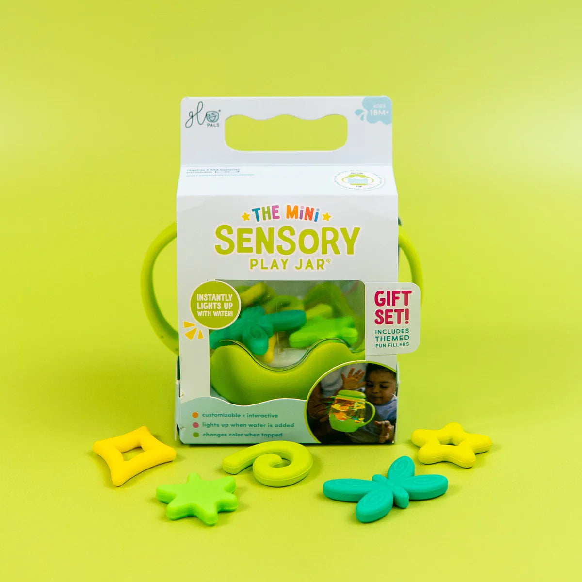 Glow Pals Sensory Play Jar Mini - Green