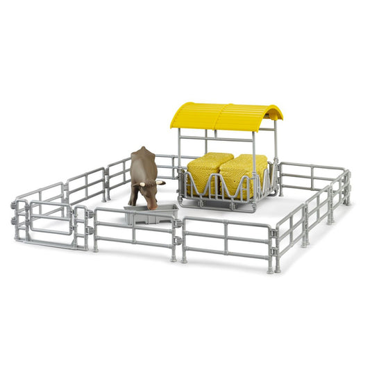 BWORLD Hay Rack with Fences, Cow and Trough