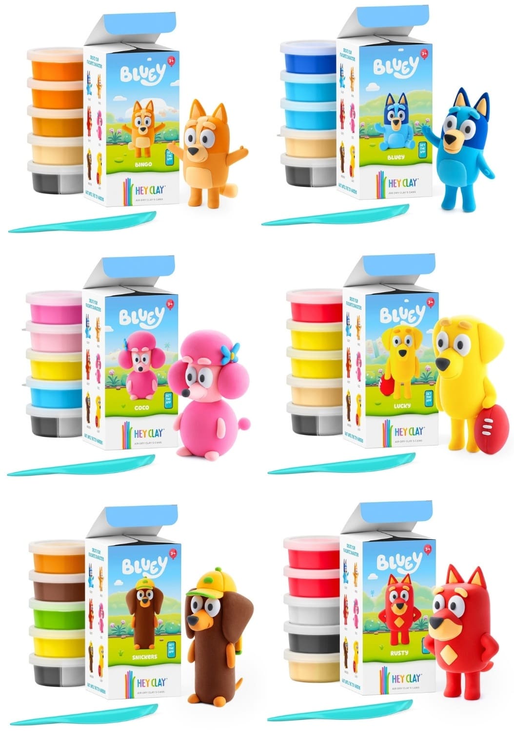 Hey Clay Bluey 5 Can Set Assorted (Styles Vary, One Supplied)