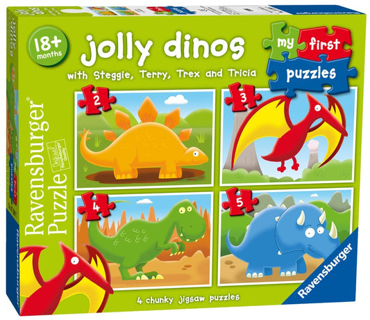 Jolly Dinos - 4 in a Box 2/3/4/5pc My First Jigsaw Puzzle