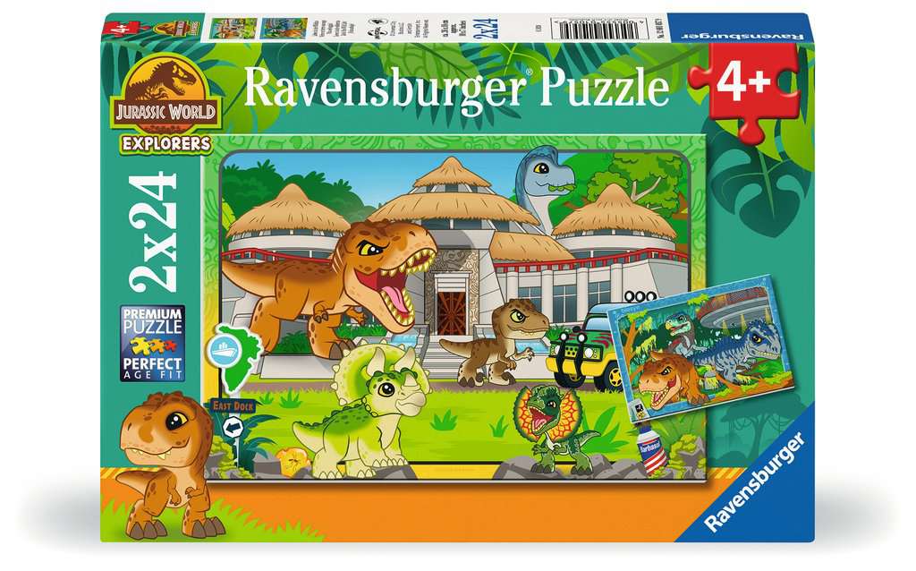 Taiscéalaithe Domhanda Jurassic 2x24pc Ravensburger Jigsaw