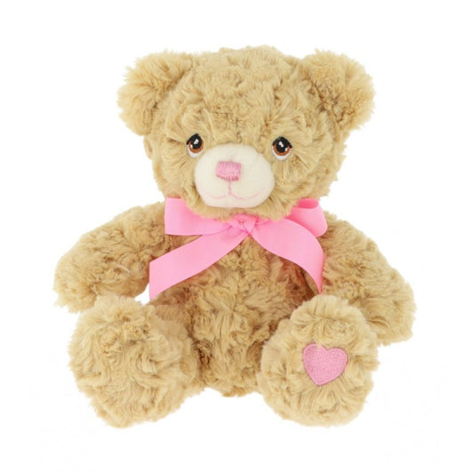 KeelEco 25cm Bramble Bear with Pink Heart and Ribbon