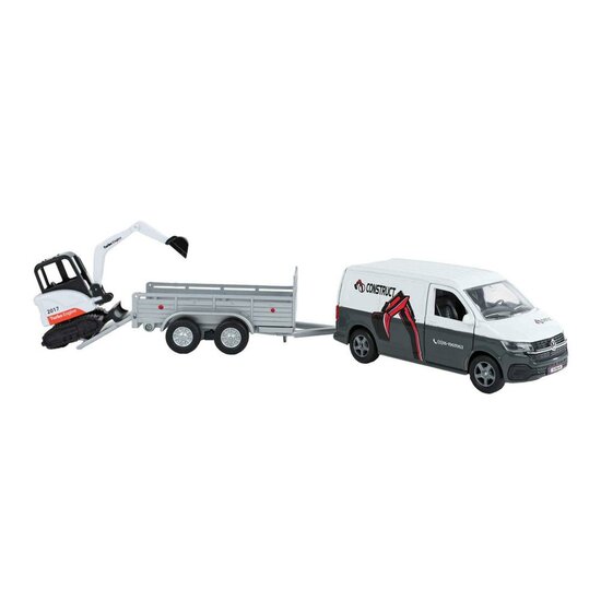 Kids Globe Volkswagen Transporter with Mini Digger
