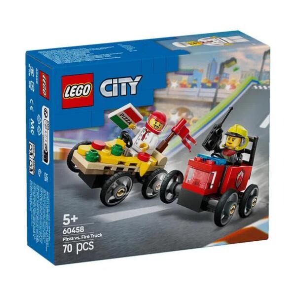 LEGO CITY Pizza vs Fire Truck Race Car Pack 60458