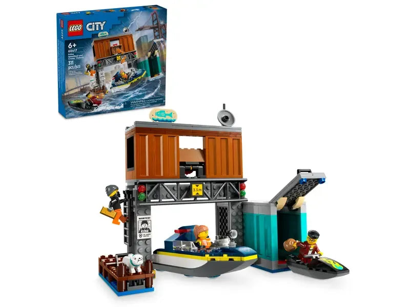 Bád Luas Póilíní LEGO CITY agus Hideout Crook 60417 *Independent Exclusive*