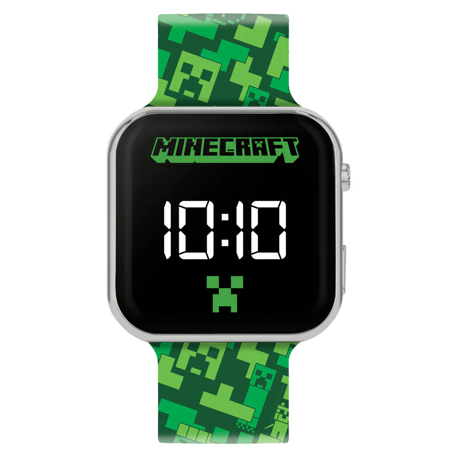 Minecraft Creeper Printed Strap LED Watch