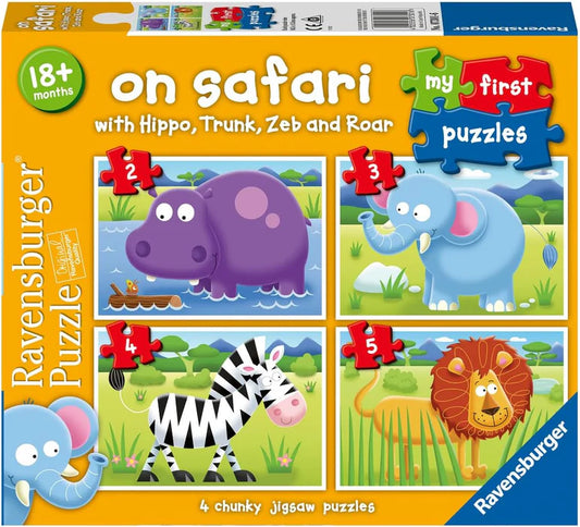 On Safari - 4 in a Box 2/3/4/5pc My First Jigsaw Puzzle