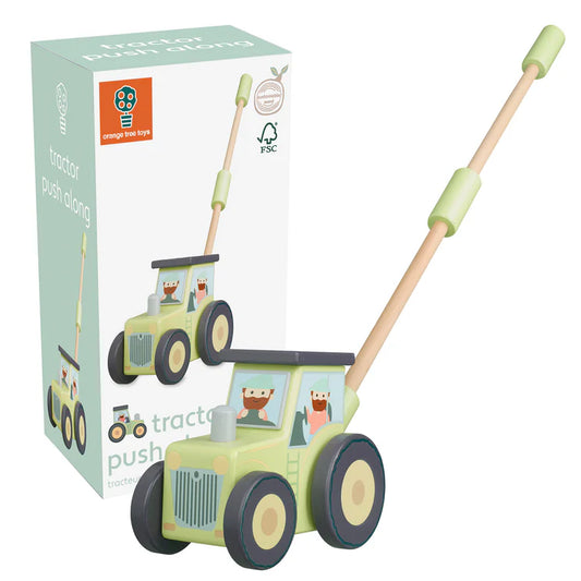 Orange Tree Toys Wooden Push Along Tractor