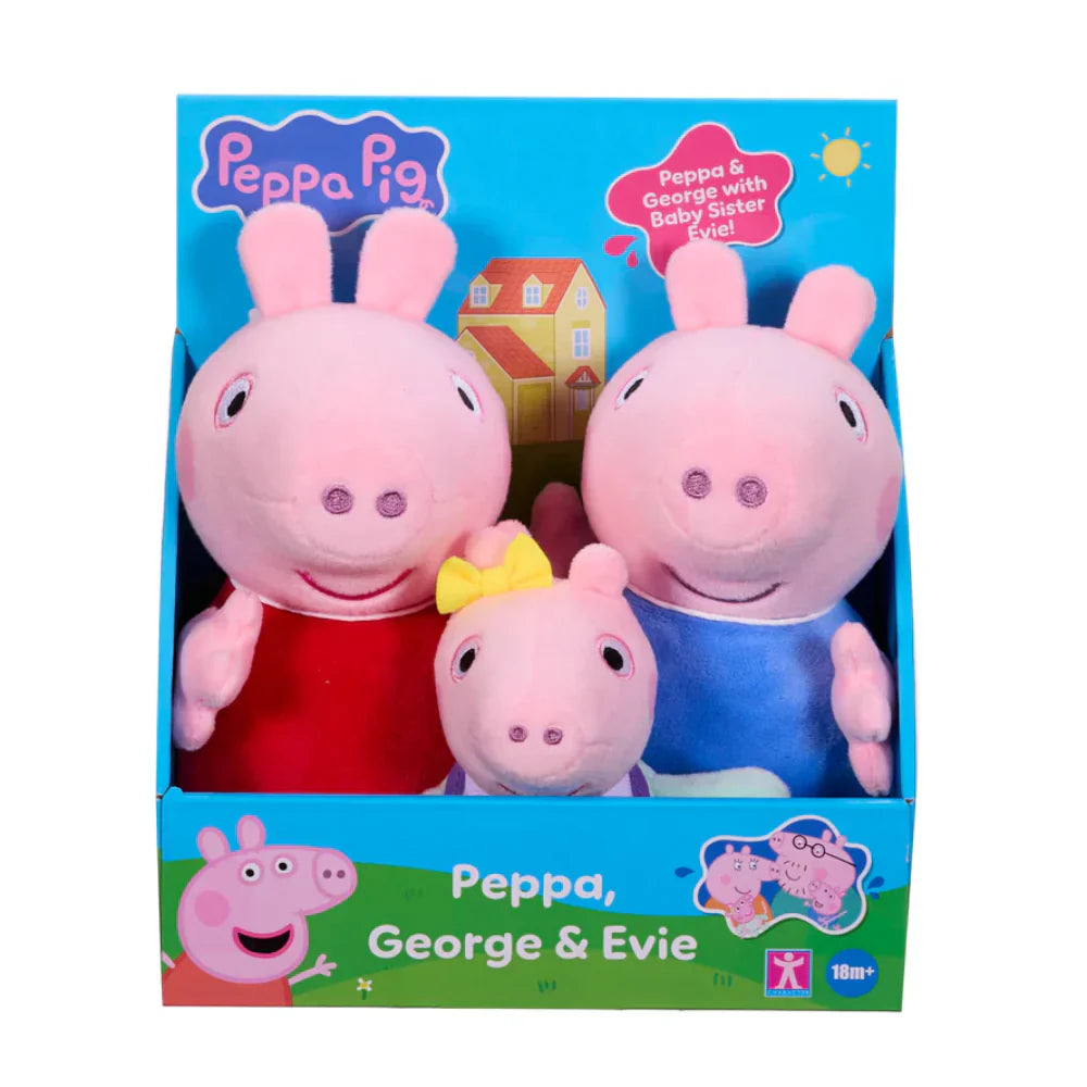 Peppa Pig - 3pk Plush - Peppa, George & Evie