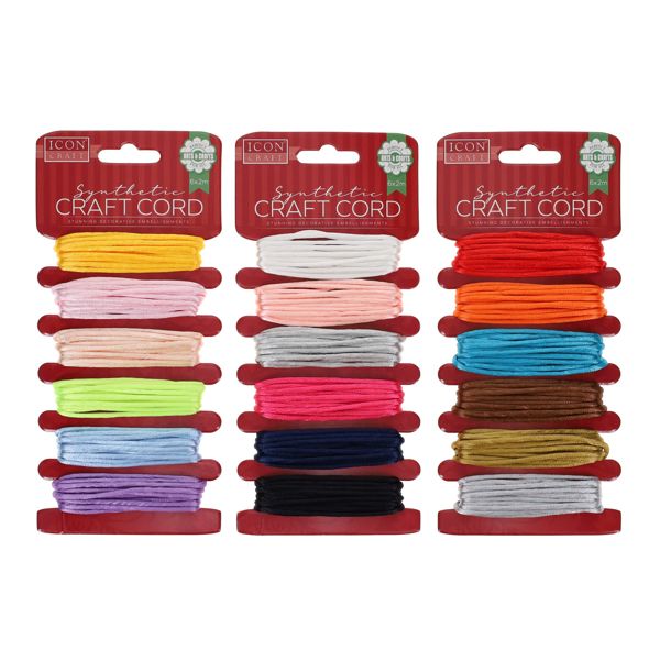Icon Synthetic Craft Cord 2m Assorted