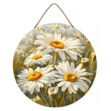 Paint by Numbers on Wood Slice - Daisies
