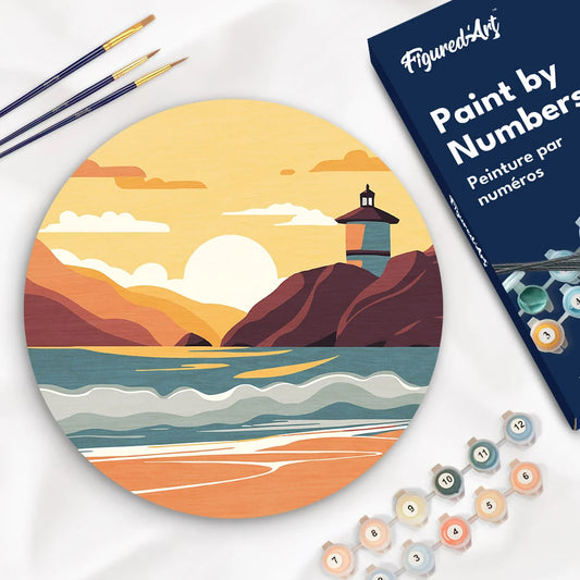 Paint by Numbers on Wood Slice - Malibu