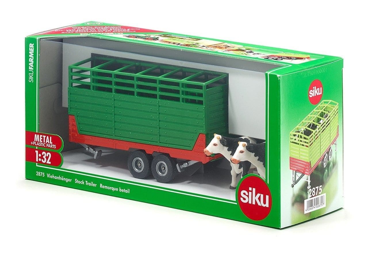 Siku Stock Trailer with Two Cows 1:32 Scale