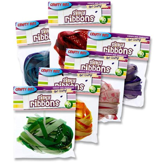 Silky Ribbons 10m Length Assorted Colours