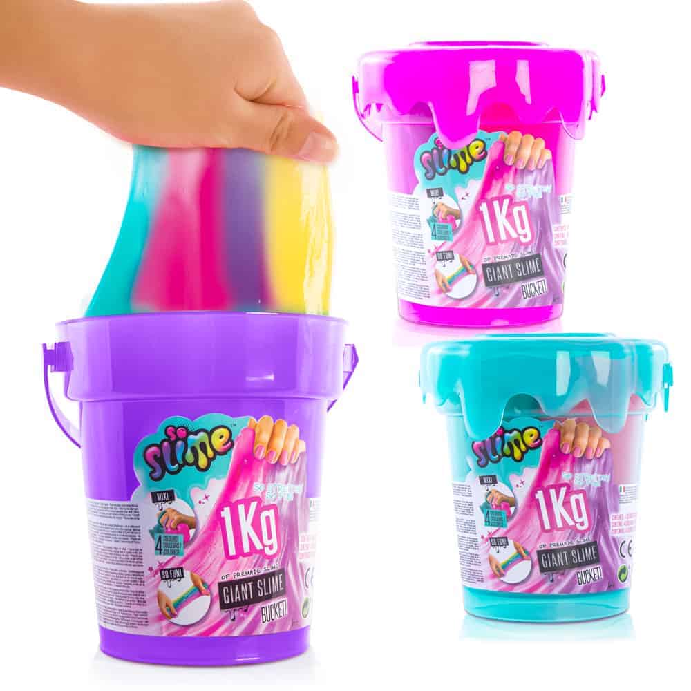 Mar sin Slime Giant Bucket 1kg Slime Éagsúla Dathanna