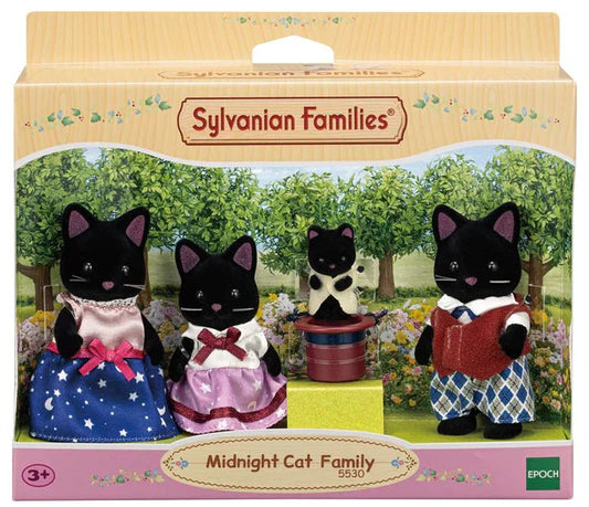 Teaghlaigh Sylvanian - Teaghlach Cat Meán Oíche - 5530