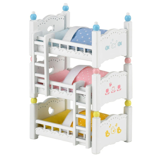 Teaghlaigh Sylvanian - Triplets Bunk Leapacha