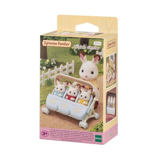 Teaghlaigh Sylvanian - stroller Triplets