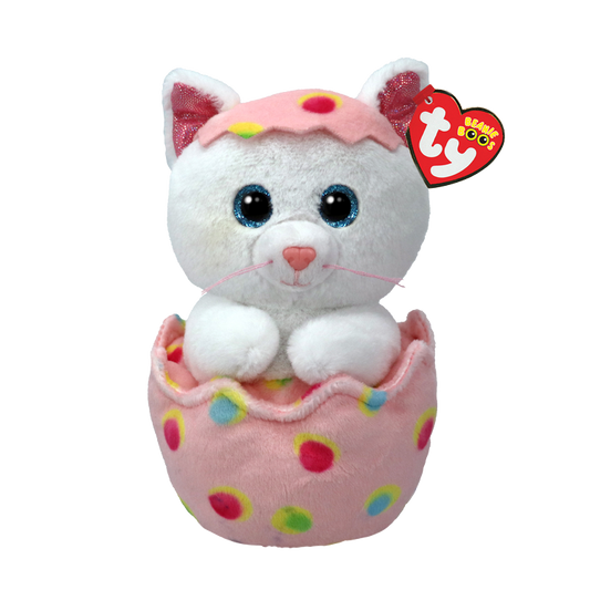 TY Giggles Cat in Egg Beanie Boos