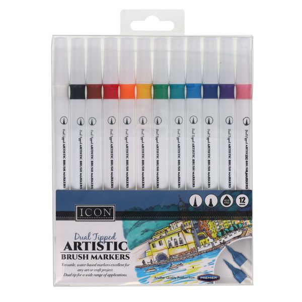 Icon Dual Tipped Rainbow Markers Pk12