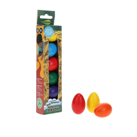 Hand Grip Crayons Egg Shaped 6pk