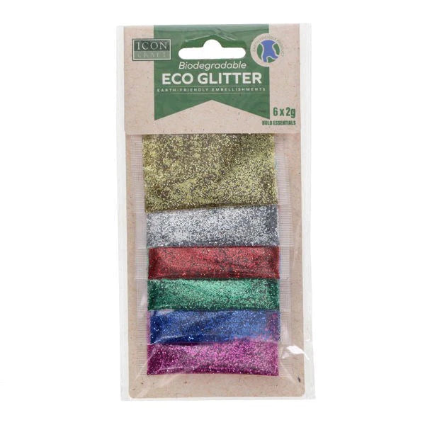 Icon Craft Biodegradable Glitter 2g x 6 Asst