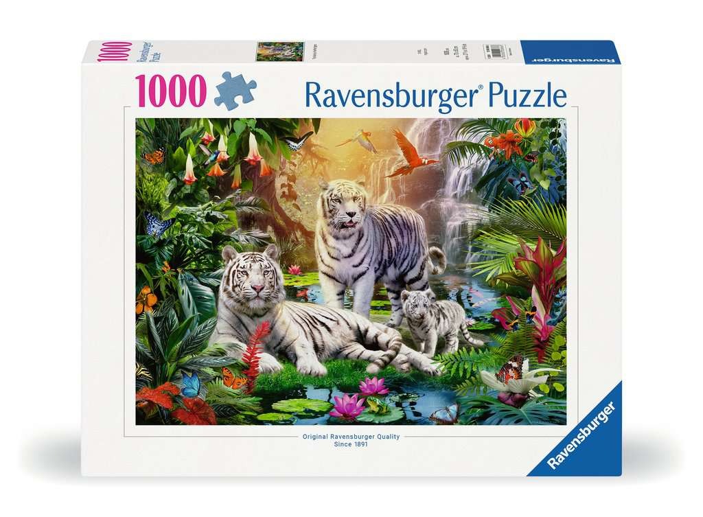 Teaghlaigh Tíogair Bán 1000pc Ravensburger Jigsaw