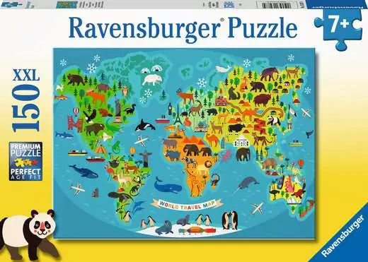 Animal World Map - 150pc - Ravensburger 13287