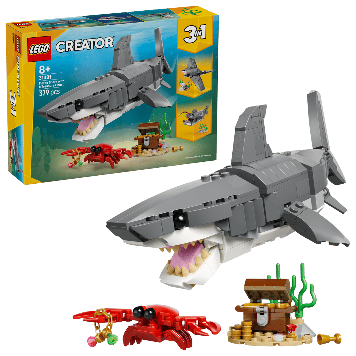 LEGO Creator 3 in 1 Fierce Shark with a Treasure Chest 31381