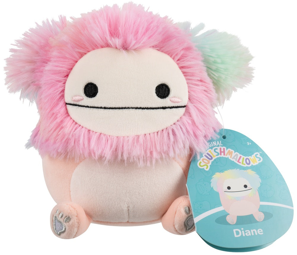 Squishmallow 5" Diane - Peach Bigfoot with Rainbow hair