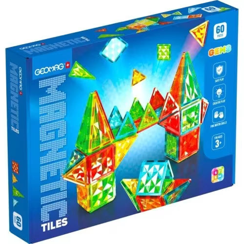 Geomag Magnetic Tiles Gems 60pc