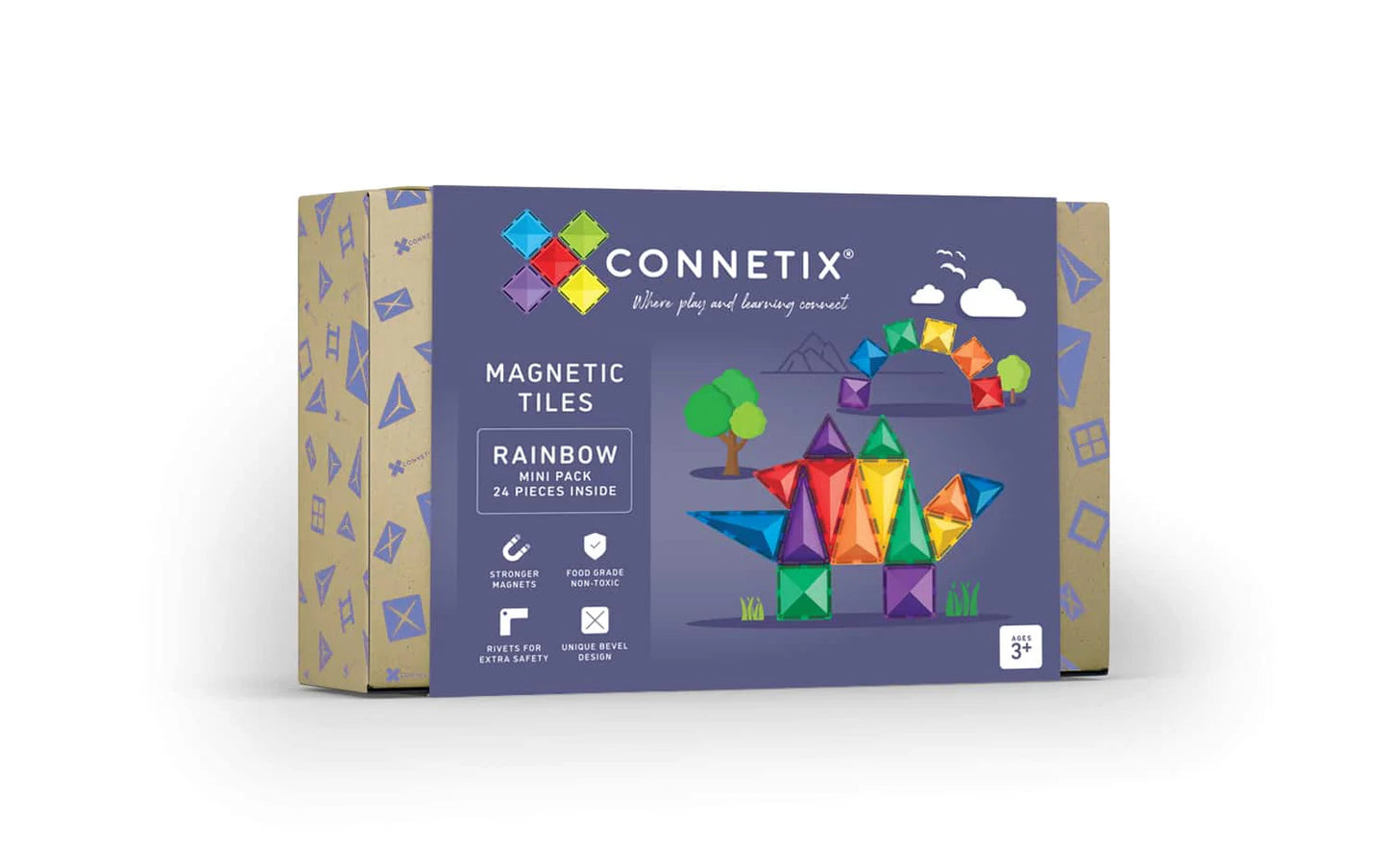 Connetix Magnetic Tiles 24pc Mini Pack Rainbow