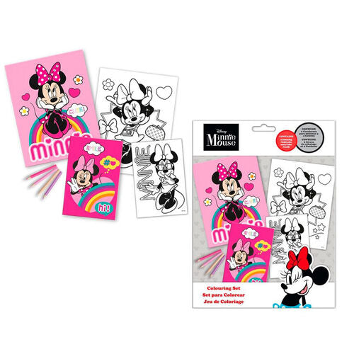 Sraith Dathúcháin 6 Phíosa le 2 Leabhar Nótaí agus Peann Luaidhe Minnie Mouse