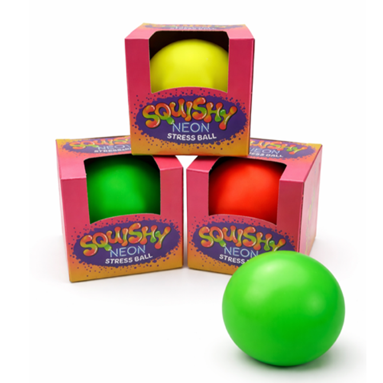 90mm Squishy Neon Stress Ball asst