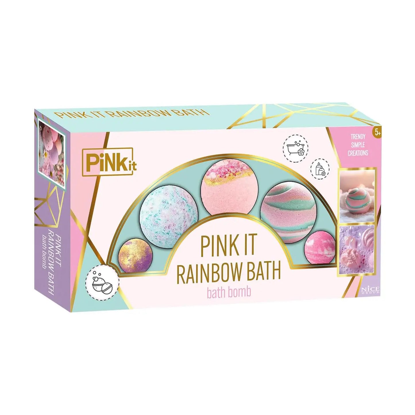 PinkIt Rainbow Bath Bombs Set