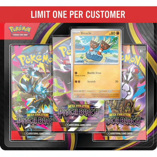 Pokemon TCG Mega Evolution Pitch Black 3 Pack Blister LIMIT ONE PER CUSTOMER