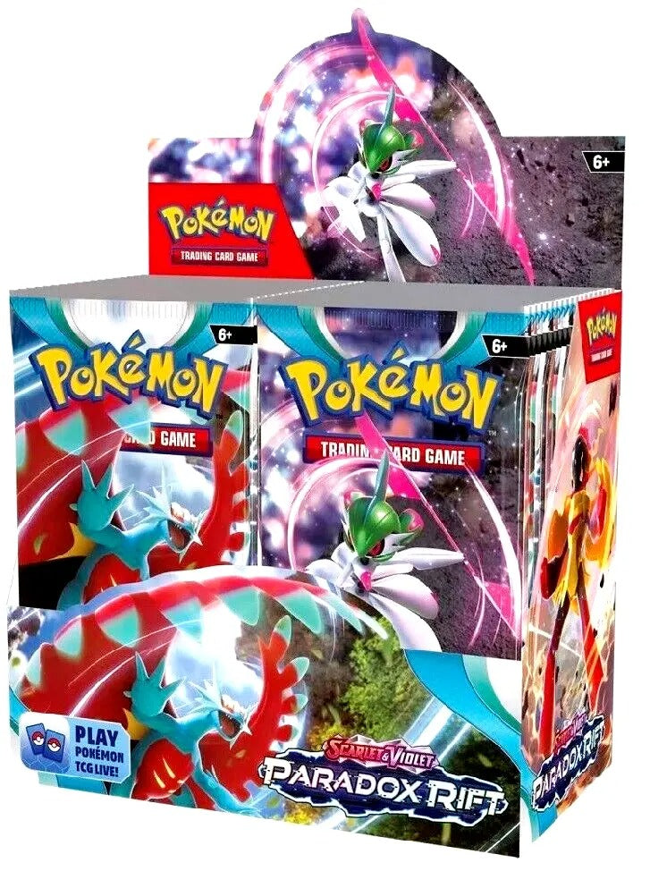 Pokémon TCG Scarlet agus Violet 4 Paradox Rift Teanndáileog Pacáiste Aonair