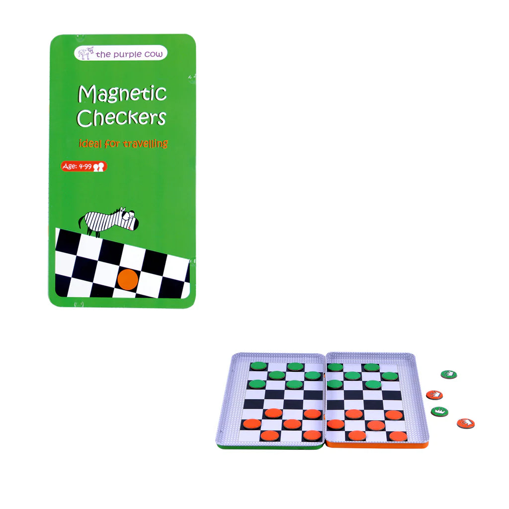 Magnetic Travel Checkers - The Purple Cow