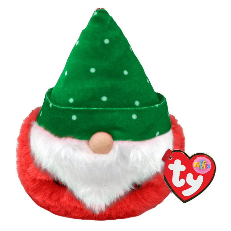 Turvey Christmas Gnome Green Ty Puffies