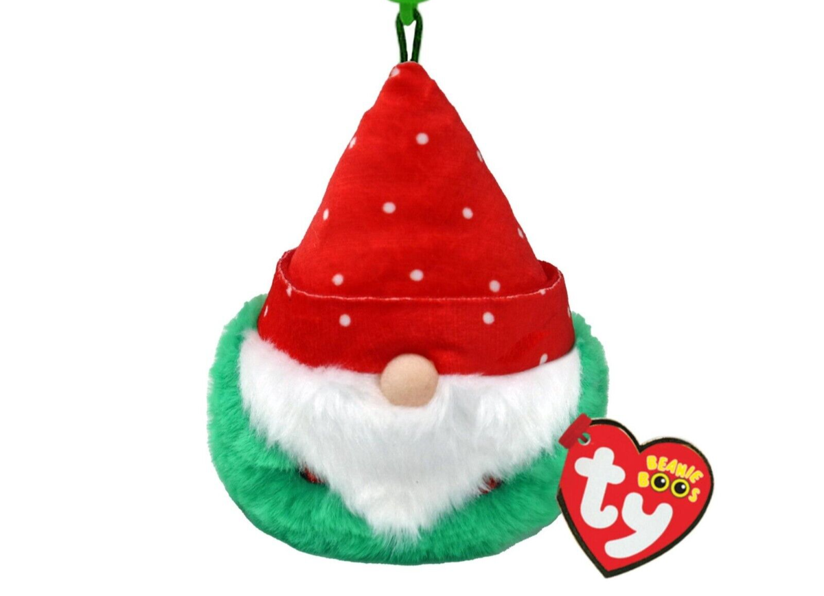 Topsy Christmas Gnome Red Hat- Ty Puffies