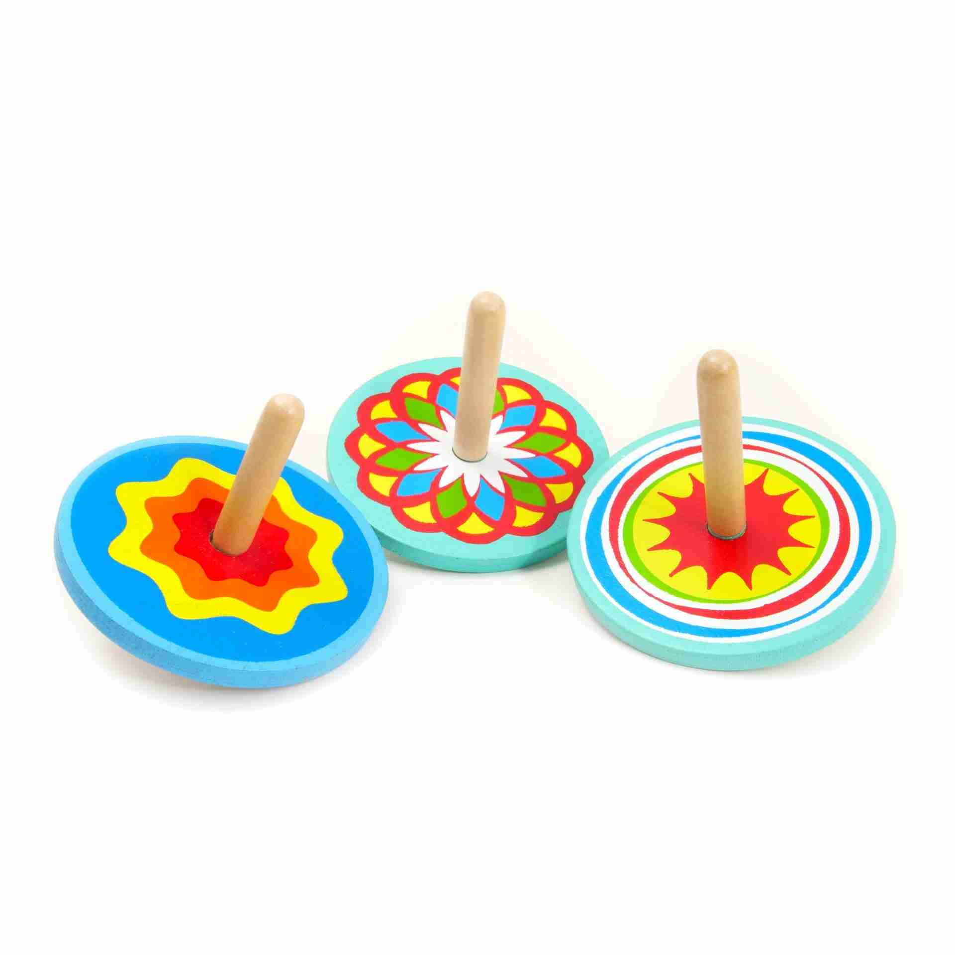 Mini Wooden Spinning Tops