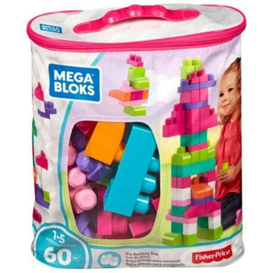 Mega Bloks Big Building Bag - 60pc Pink