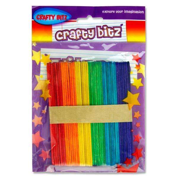 Lollipop Sticks Coloured 50pk