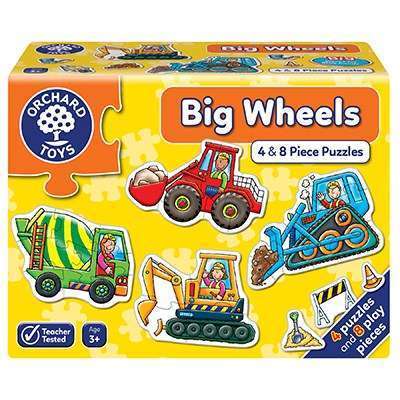 Big Wheels 4 & 8pc Puzzle -  Orchard Toys
